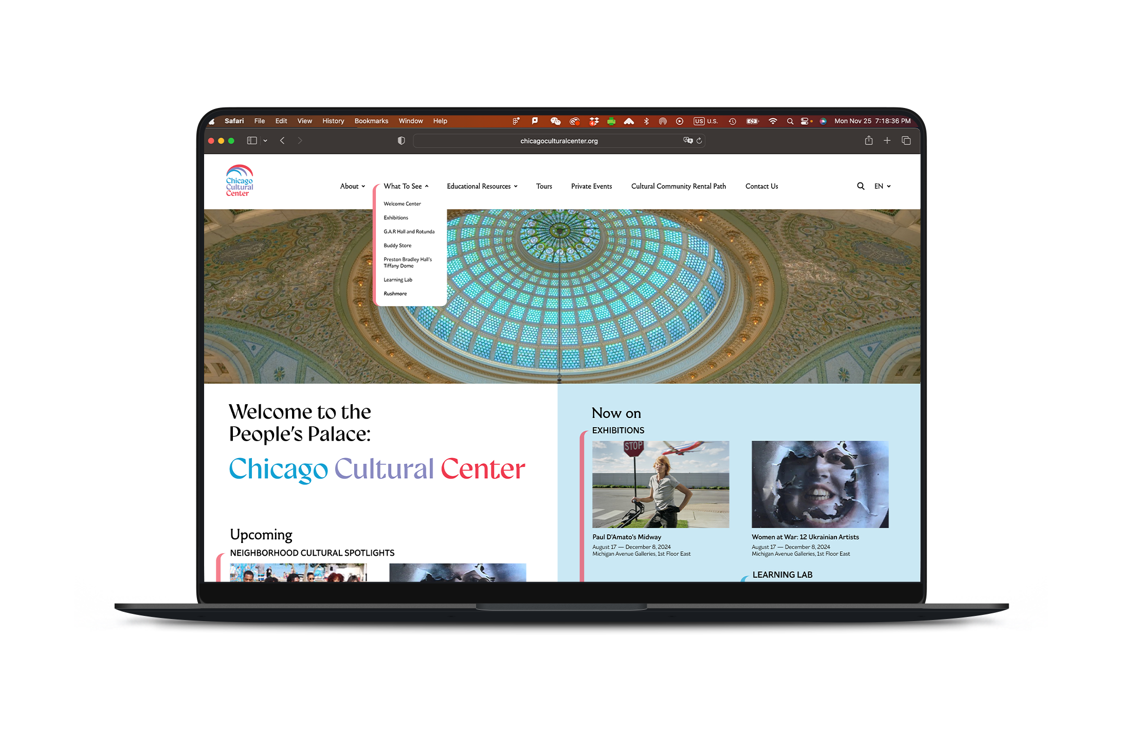 Chicago Cultural Center rebrand street banners.