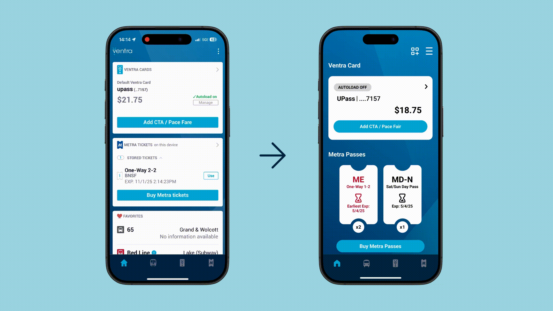 Home screen comparison.